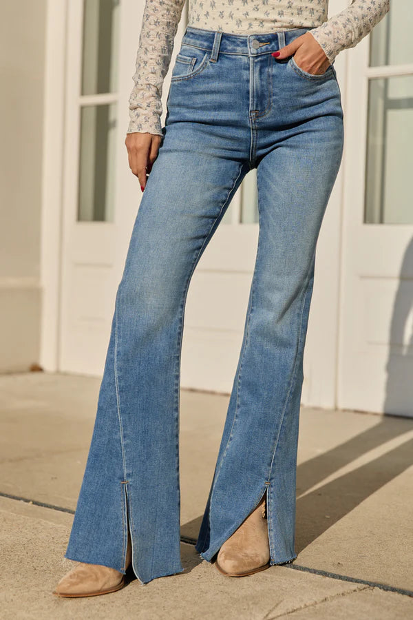 Split Hem Flare Jeans
