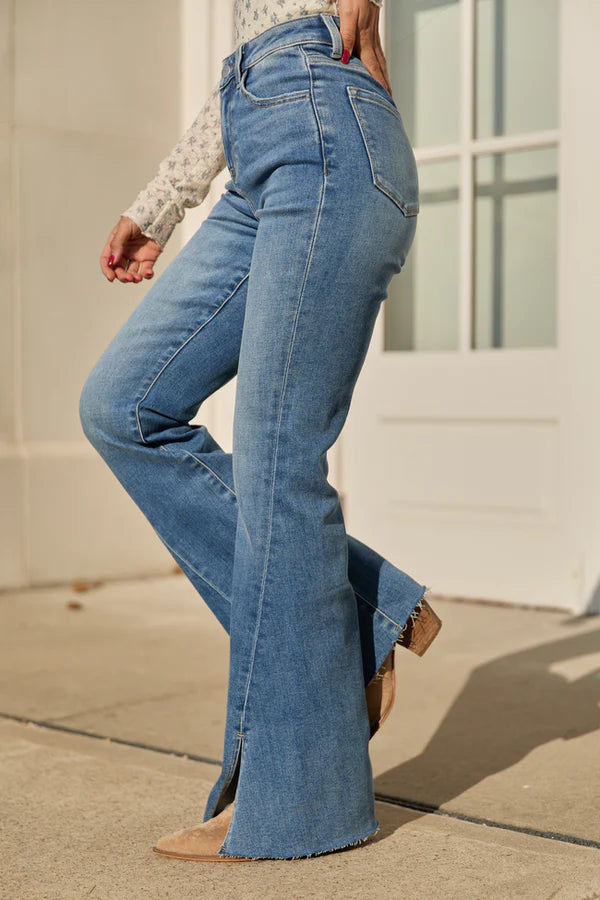 Split Hem Flare Jeans